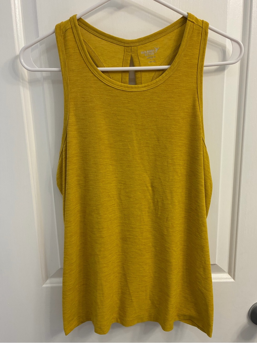 Old Navy Active Mustard Yellow Racerback Workout Tank Top Size Small